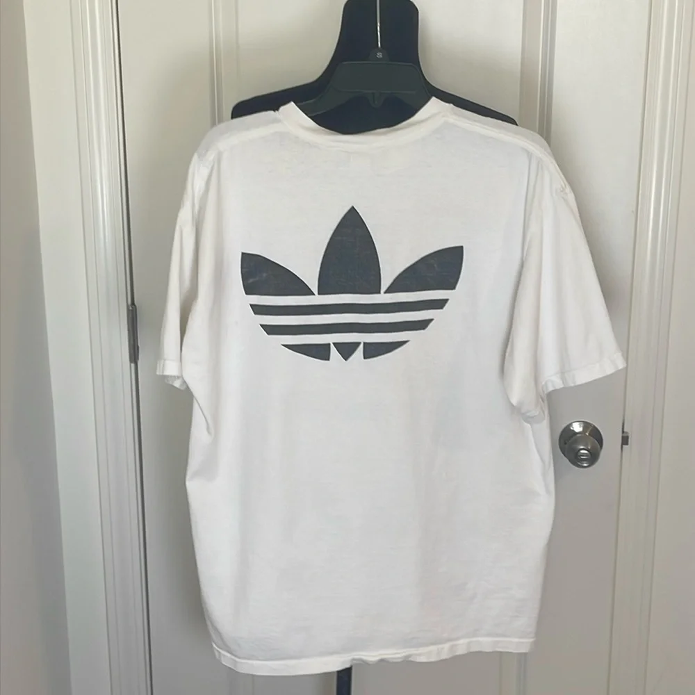 Vintage 90s Single Stitch Adidas Trefoil Footaction Employee Tee T Shirt Size L